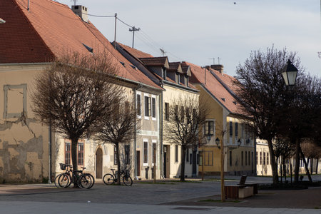 Buildings and houses of the old town of Osijekの写真素材