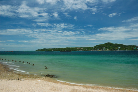 Sea landscape in Thailand with blue water and blue sky is very beautiful の写真素材