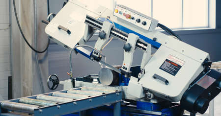 Circular saw for cutting aluminum. Sawing metal.の写真素材