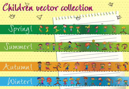Collection of children vectorのイラスト素材