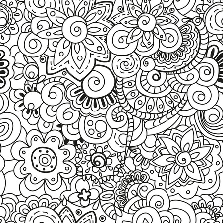 Seamless colorful floral pattern. Perfect for printing on fabric or paper.のイラスト素材