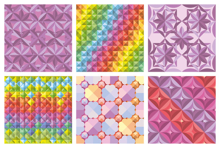 Vector set of abstract seamless patterns and backgroundsのイラスト素材