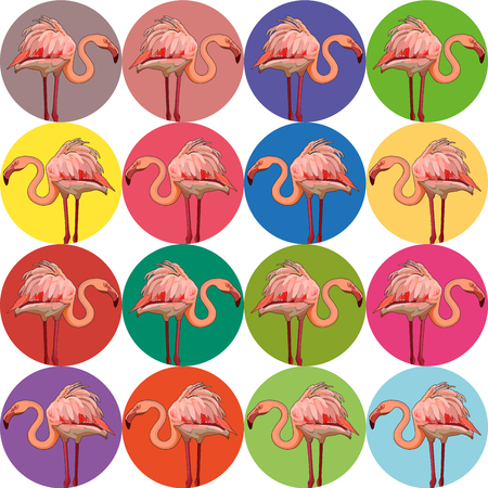 Seamless background with flamingos. Vector illustration, EPS 10のイラスト素材