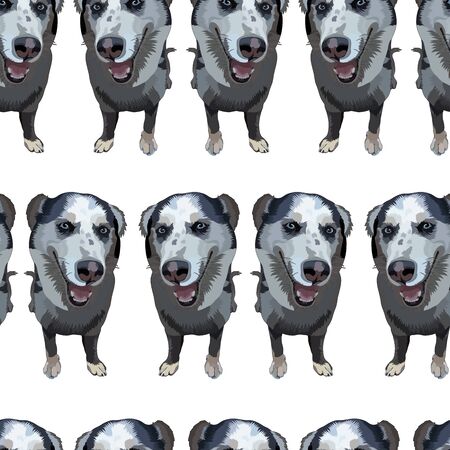 Seamless background with dogs.のイラスト素材