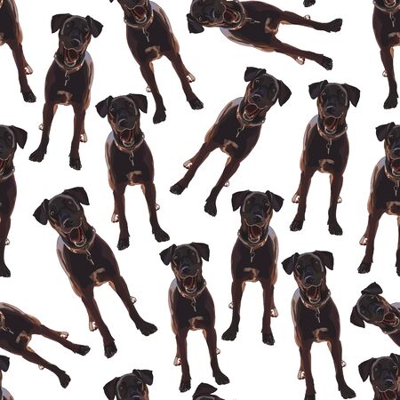 Seamless background with dogs.のイラスト素材