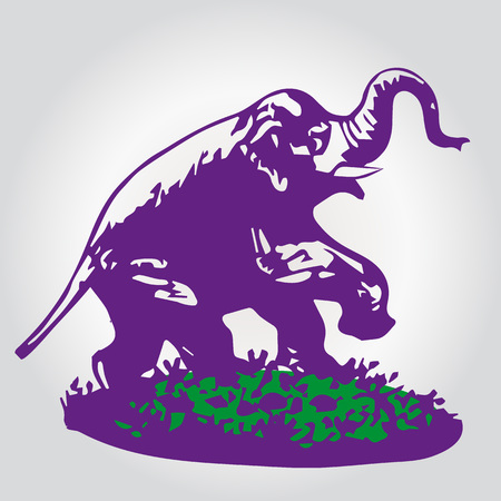 Elegance of the ELEPHANT, color lilac SILHOUETTE-VECTOR.のイラスト素材