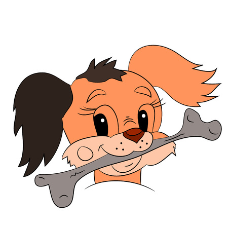 Cartoon dog head on a white background.vectorのイラスト素材