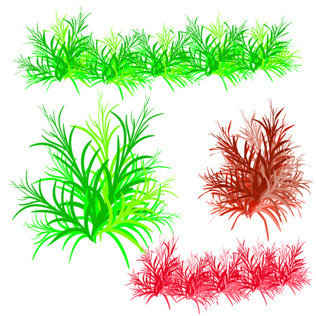 Collection of bushes, cartoon on white background.vectorのイラスト素材