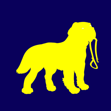 Yellow Silhouette of a dogのイラスト素材