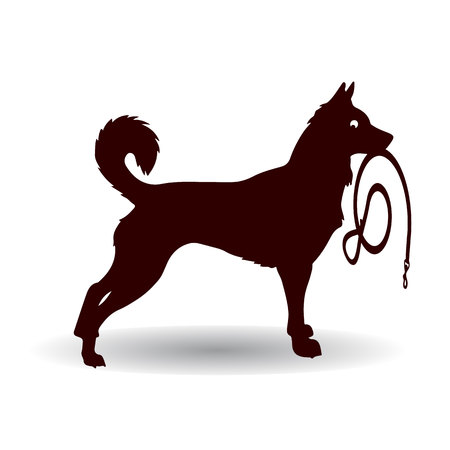 Brown dog silhouette illustration.のイラスト素材