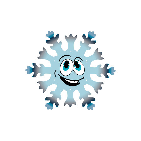 Cheerful Christmas snowflake on white background.のイラスト素材