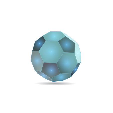 Soccer ball triangulation (Low Flooring), on white background, vector illustration.のイラスト素材