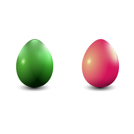 Two realistic Easter eggsのイラスト素材