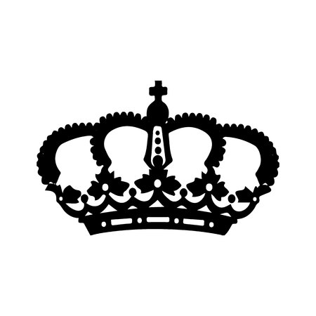 Crown silhouette on white background, vectorのイラスト素材