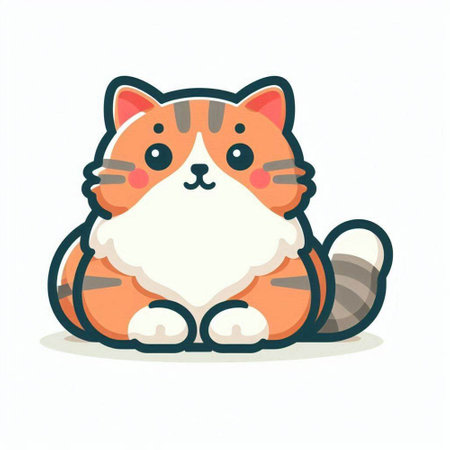 Cute cat sitting on the floor. Vector cartoon character illustration.のイラスト素材
