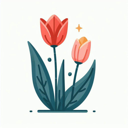 Tulip flower vector illustration. Spring flower. Floral icon.のイラスト素材