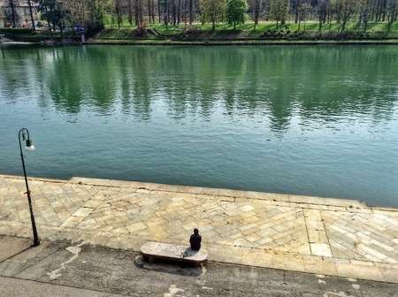 River Po in Turinの素材