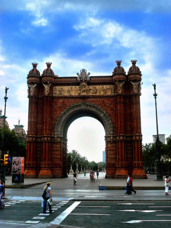 Triumphal arch in the historical centerの写真素材
