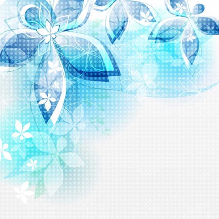 Abstract background blue flowersのイラスト素材