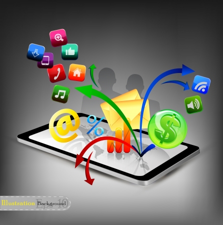 Tablet PC with iconsのイラスト素材