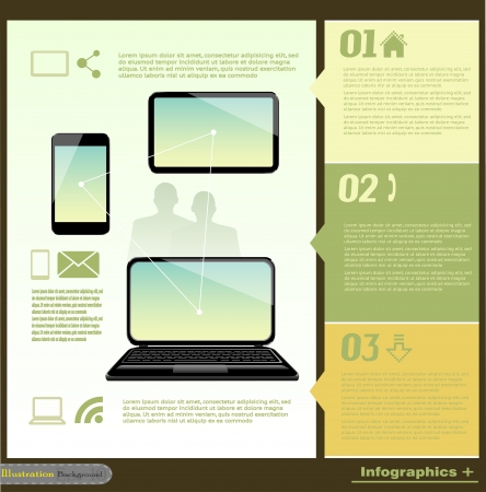 laptop phone tablet Connection infographicのイラスト素材