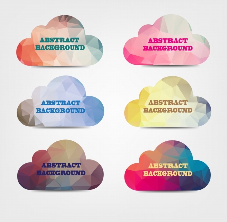 Abstarct background with cloud iconsのイラスト素材