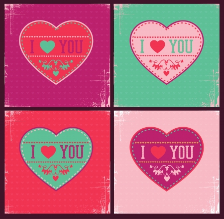 Set of Happy Valentine s Day Cardsのイラスト素材