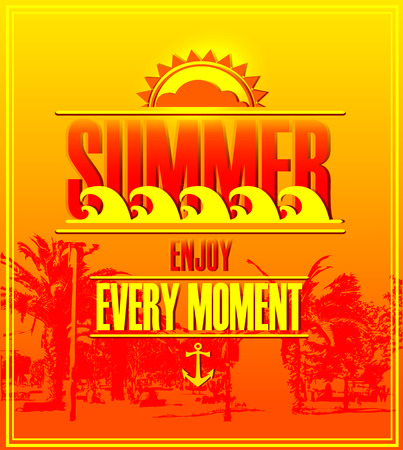 Summer holidays illustration with text のイラスト素材