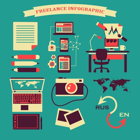 Freelance infographic with icons and textのイラスト素材