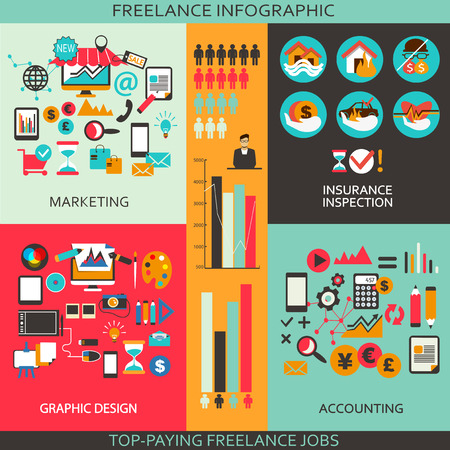 Flat design  Freelance infographic のイラスト素材