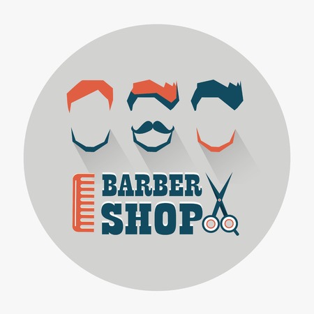 Barber shop emblem on a light backgroundのイラスト素材