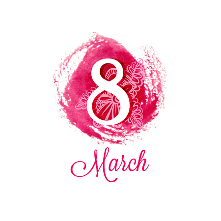 Greeting card with March 8. International Womenのイラスト素材