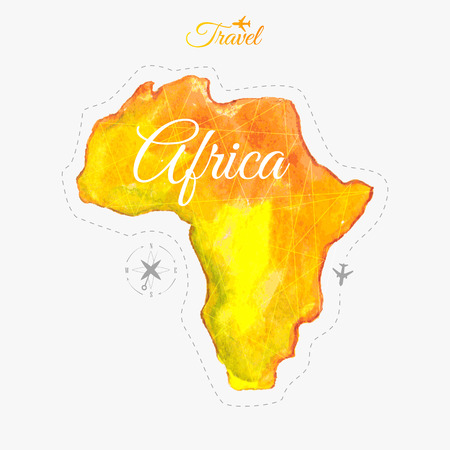Travel around the  world to Africa.のイラスト素材