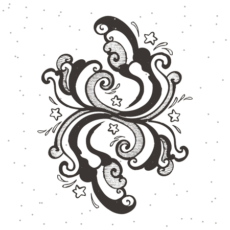 Hand-drawn colorful lines and elements. Creativity and inspiration.のイラスト素材