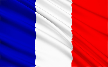 Illustration of waving French flag close upの写真素材