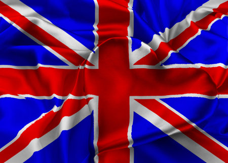 The national flag of United Kingdom. I Love Britain