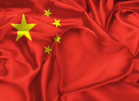 The national Flag of the Peoples Republic of China. I love Chine.の写真素材
