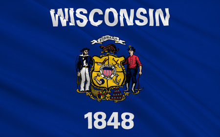 The national flag of the State of Wisconsin, Madison - United Statesの写真素材