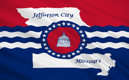 The national flag of Jefferson City - the capital of the State of Missouri, USA, is also the main city of the county Cole.の写真素材