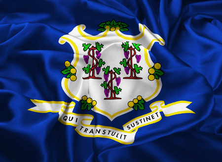 The national flag of the State of Connecticut, Hartford - United Statesの写真素材