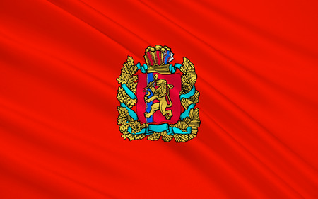 The flag subject of the Russian Federation - Krasnoyarsk krai, the Siberian Federal Districtの写真素材