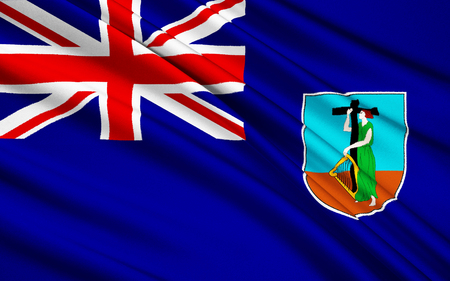 The national flag of Virgin Islands, United Kingdom - Road Townの写真素材