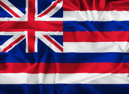 The national flag of the State of Hawaii, Honolulu - United Statesの写真素材