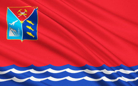 The flag subject of the Russian Federation - Magadan Oblast, Far Eastern Federal District, extreme northの写真素材