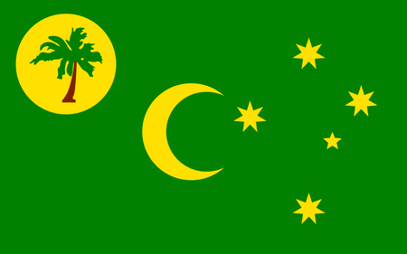 Flag of Territory of the Cocos (Keeling) Islands, also called Cocos Islands and Keeling Islands, is a territory of Australia, located in the Indian Oceanの写真素材