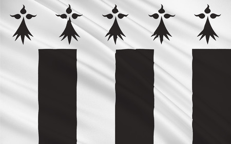 Flag of Rennes is a city in the east of Brittany in northwestern France at the confluence of the Ille and the Vilaine. Rennes is the capital of the region of Brittany, as well as the Ille-et-Vilaine departmentの写真素材