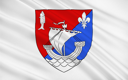 Flag of Boulogne-Billancourt is a commune in the western suburbs of Paris, Franceの写真素材