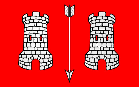 Flag of Vire is a town and a former commune in the Calvados department in the Normandy region in northwestern Franceの写真素材