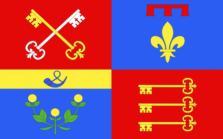 Flag of Vaucluse is a department in the southeast of France, named after the famous spring, the Fontaine-de-Vaucluseの写真素材