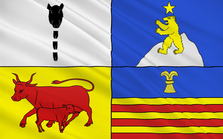 Flag of Argeles-Gazost is a commune in the Hautes-Pyrénées department in southwestern France.の写真素材